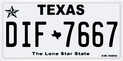 TX license plate DIF7667