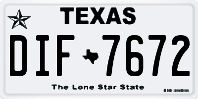 TX license plate DIF7672