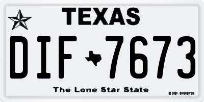 TX license plate DIF7673