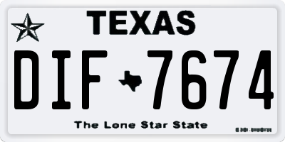 TX license plate DIF7674