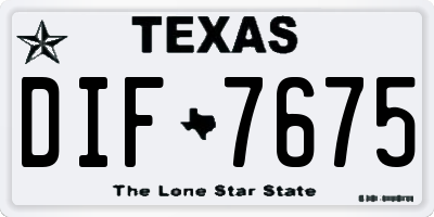 TX license plate DIF7675