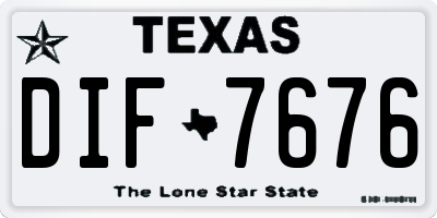TX license plate DIF7676