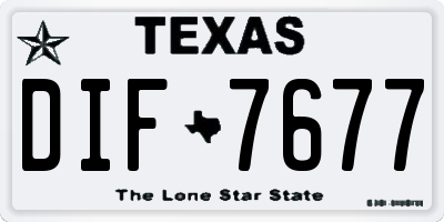 TX license plate DIF7677