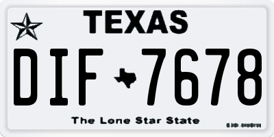 TX license plate DIF7678
