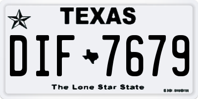 TX license plate DIF7679