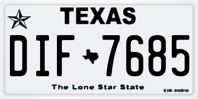 TX license plate DIF7685