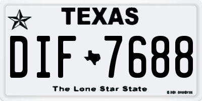 TX license plate DIF7688