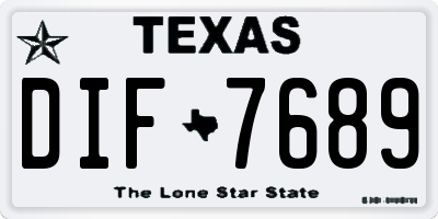 TX license plate DIF7689