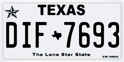 TX license plate DIF7693