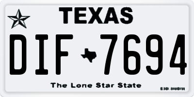 TX license plate DIF7694