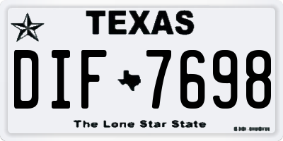 TX license plate DIF7698
