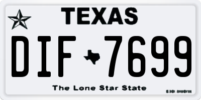 TX license plate DIF7699