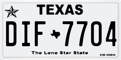 TX license plate DIF7704
