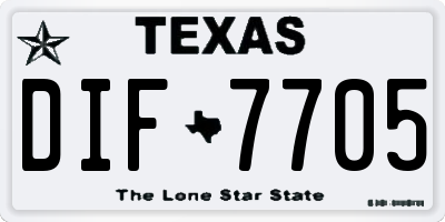 TX license plate DIF7705