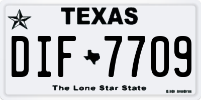 TX license plate DIF7709