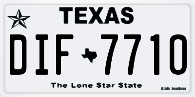 TX license plate DIF7710