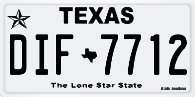 TX license plate DIF7712