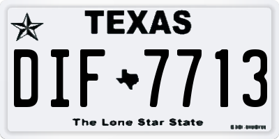 TX license plate DIF7713