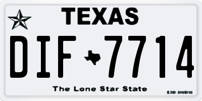 TX license plate DIF7714