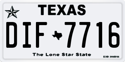 TX license plate DIF7716