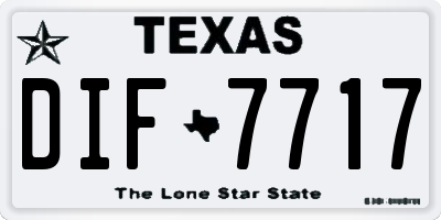 TX license plate DIF7717