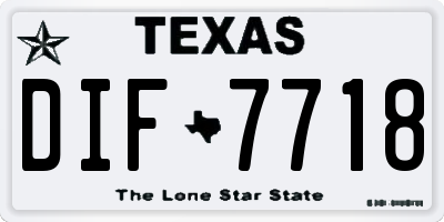 TX license plate DIF7718