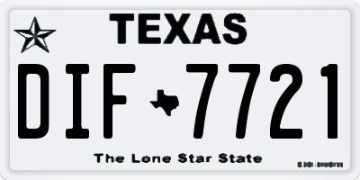 TX license plate DIF7721