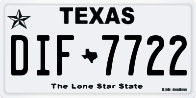 TX license plate DIF7722