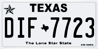 TX license plate DIF7723