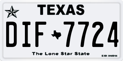 TX license plate DIF7724