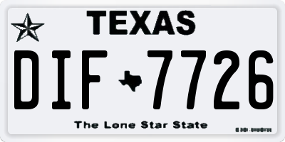 TX license plate DIF7726