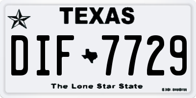 TX license plate DIF7729