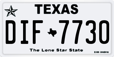 TX license plate DIF7730