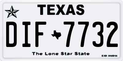 TX license plate DIF7732