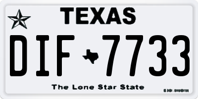 TX license plate DIF7733