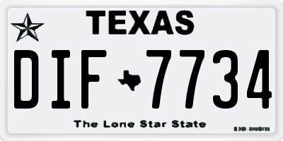 TX license plate DIF7734