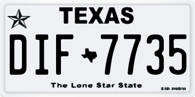 TX license plate DIF7735
