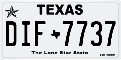 TX license plate DIF7737