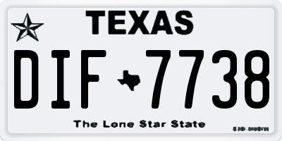 TX license plate DIF7738