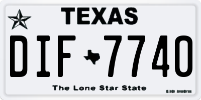 TX license plate DIF7740