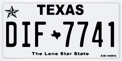 TX license plate DIF7741