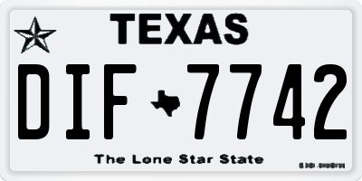 TX license plate DIF7742
