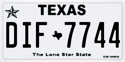 TX license plate DIF7744