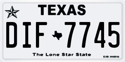 TX license plate DIF7745