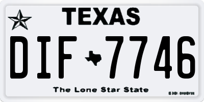 TX license plate DIF7746
