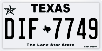 TX license plate DIF7749