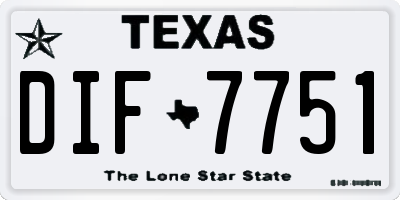 TX license plate DIF7751