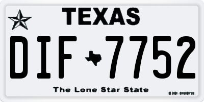 TX license plate DIF7752
