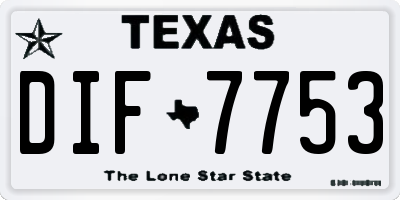 TX license plate DIF7753