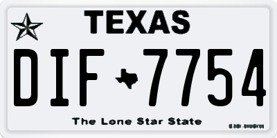 TX license plate DIF7754